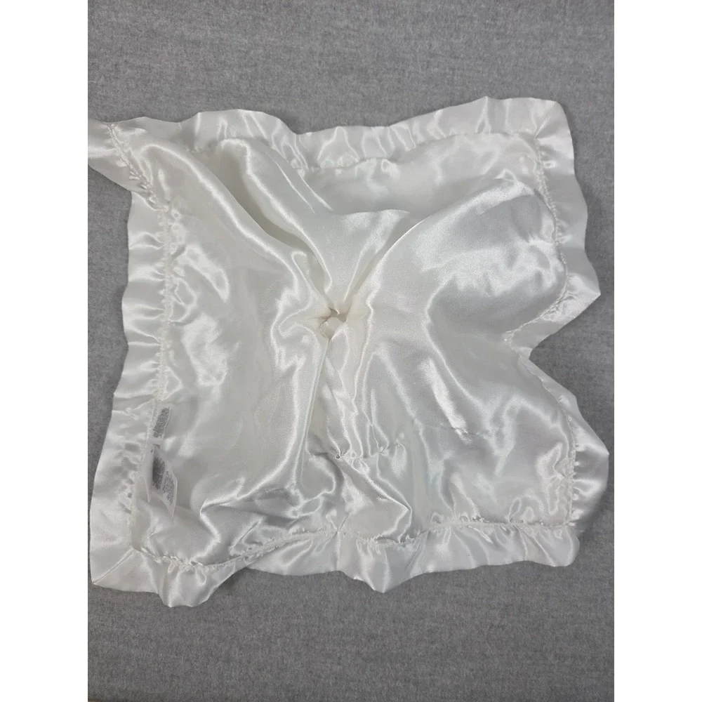 Carters Yellow Duck Lovey White Security Blanket Baby Plush Satin Back Trim NEW
